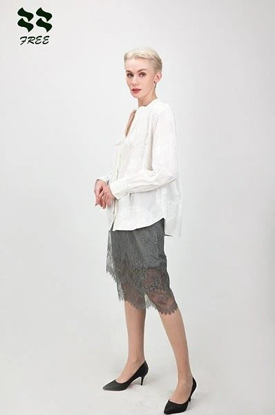 Delicate Scallop Lace Midi Skirt Chinese Manufacturer