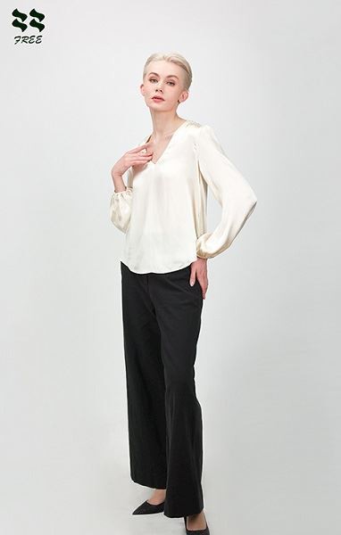 Proveïdor de pantalons rectes de lli de seda per a dona